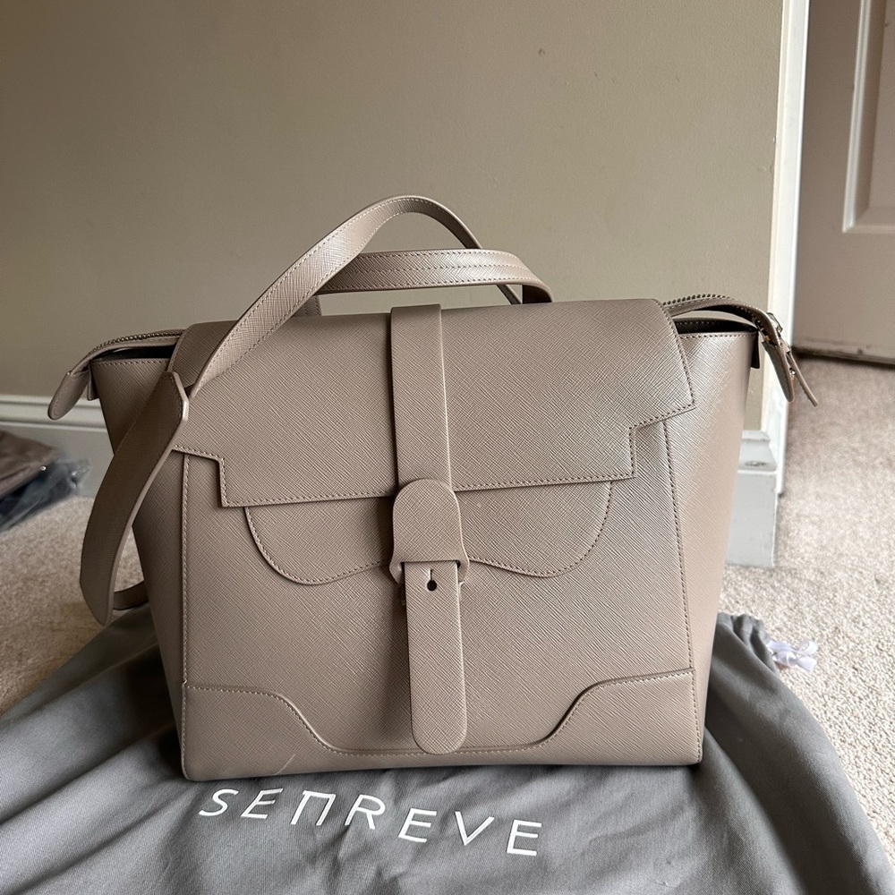 Senreve Maestra Bag in Sand Pebbled Leather